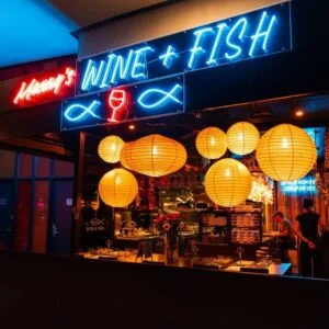 Private dining spread at Manny's