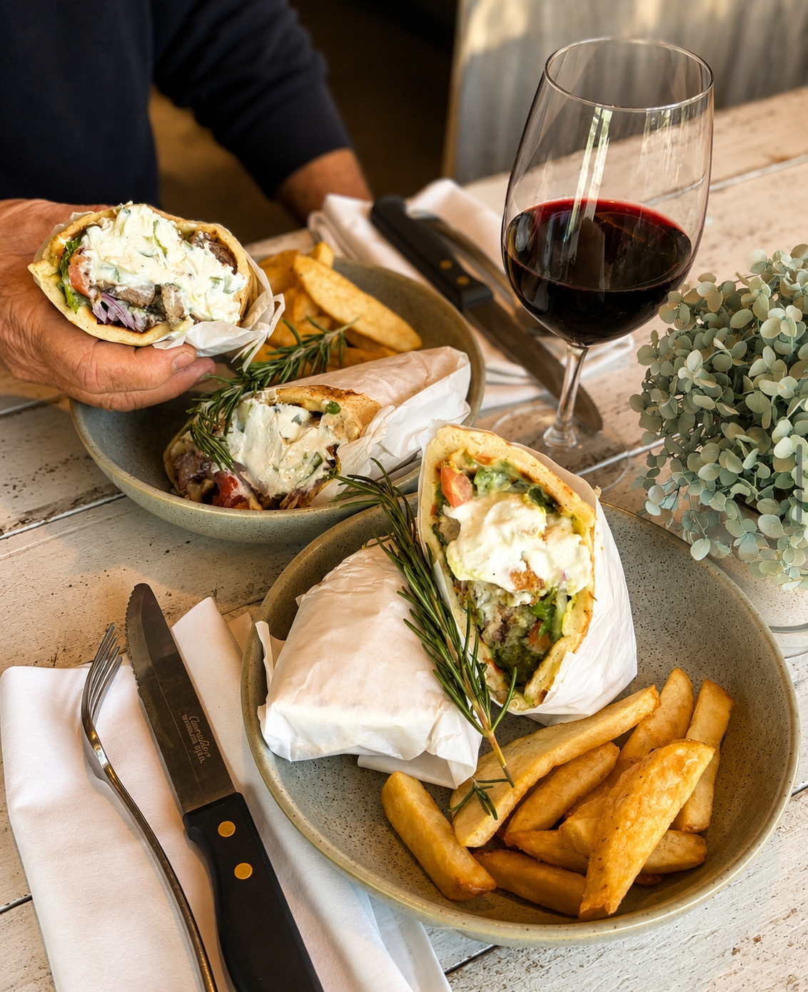 Yiros wrap and chips